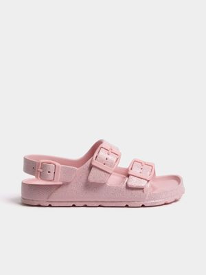 Junior Pre-School TS Glitter Double Buckle Pink Sandals