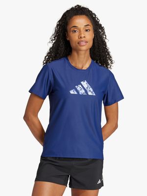 Womens adidas Supernatural Flora Graphic Blue Tee