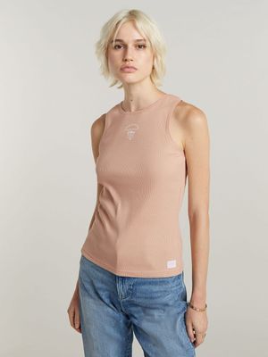 G-Star Women's Racerback Ribbed Slim Tank Peach Top