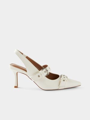 Women's Cotton On Cream Amber Statement Pointed Slingback Heels