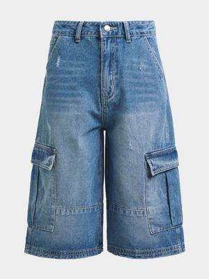 Boys Denim Cargo Jorts