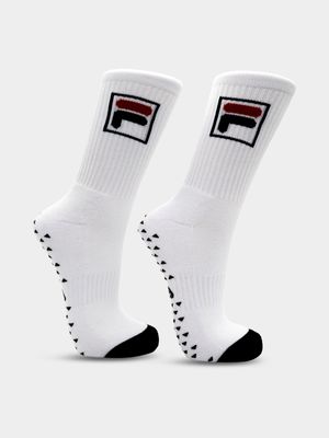 Fila Original F-Box 3/4 Grip White Socks 2-pack