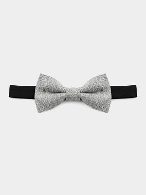 Men's Markham Retro Herringbone Grey Bow Tie