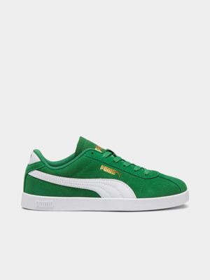 Junior Grade-School Puma Club II Green/White Sneakers