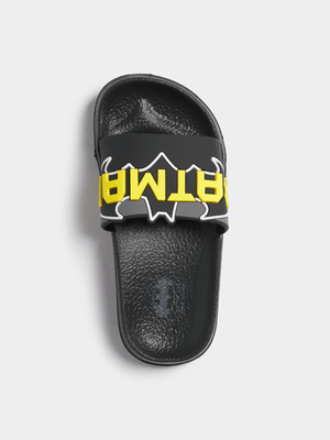 Jet Older Boys Black/Yellow Batman Slides