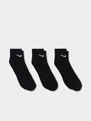 Nike Everyday Cushioned 3 Pack Black Ankle Socks