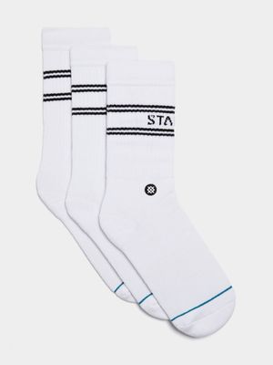 Stance Unisex 3-Pack Basic White Crew Socks