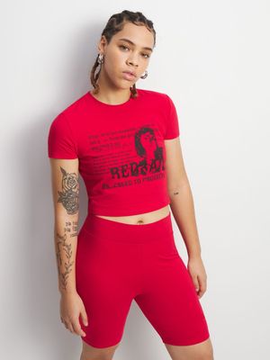 Redbat Women's Red Cropped Top