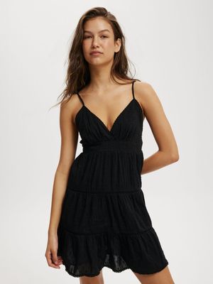 Women's Cotton On Black Stella Tiered Mini Dress