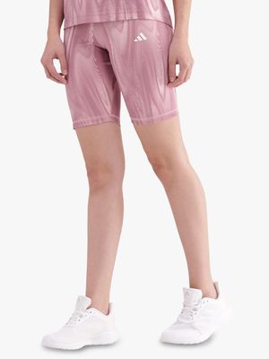 Womens adidas All Over Print Pink Short Tights