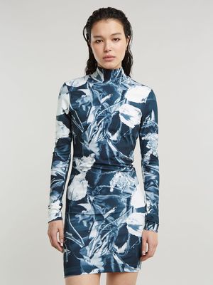 G-Star Women's Printed White/Blue Slim Dress