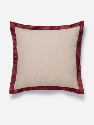 Velvet Flange Scatter Cushion Burgundy 60x60cm