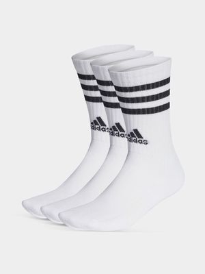 adidas 3-stripes Cushioned White Crew Socks 3-pack