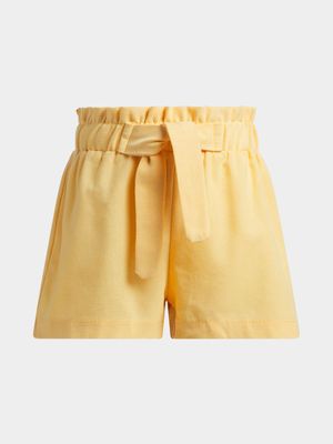 Older Girl's Yellow Paperbag Shorts