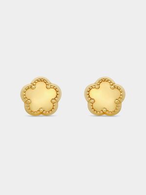 Yellow Gold Clover Stud Earrings