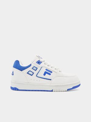 Junior Grade-School Fila Parker White/Blue Sneakers