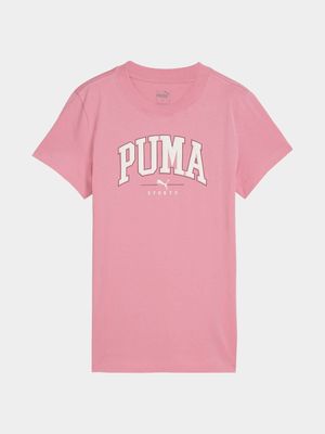 Womens Puma Squad Graphic Mauved Out Tee