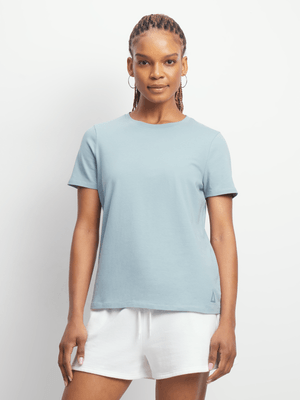 Women's APX Essential Cotton Lycra Blue Tee