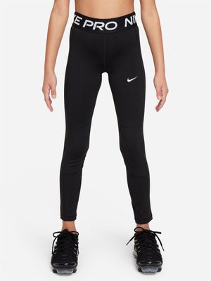 Girls Nike Pro Leak Period Protection Dri-Fit Black Leggings