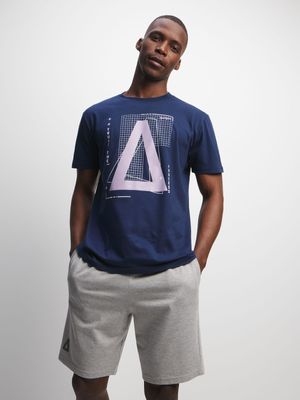 Mens APX Graphic Triangle Tech Navy Tee