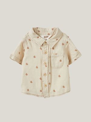 Cotton On Baby Beige Leonard Button Down Shirt