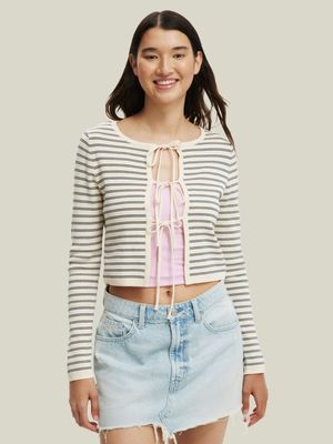 Women's Cotton On Multi Essential Triple Tie Crew Cardigan