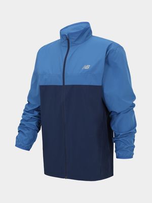 Mens New Balance Essentials Blue Running Jacket