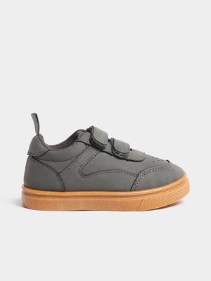 Jet Baby Boys Grey Velcro Court Sneakers