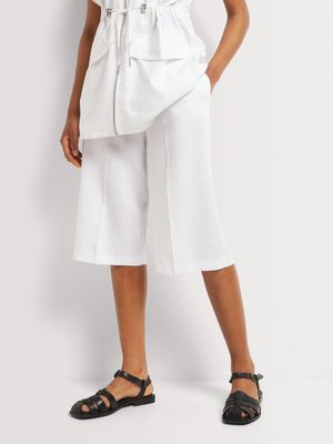 Linen Blend Bermuda Shorts