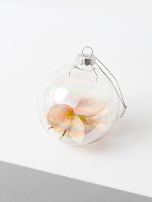 Flower Bauble Light Pink 8cm