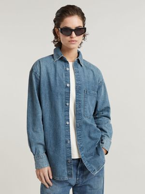 G-Star Women's Relaxed Denim Faded Blue Overshirt