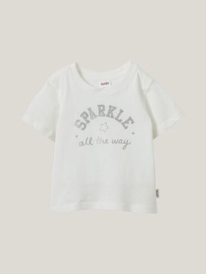 Cotton On Baby White Jamie Short Sleeve T-shirt