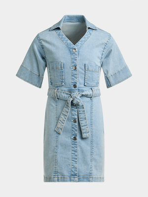 Girls Denim Shirt Dress