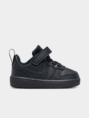 Junior Infant Nike Court Borough Low Black Shoes