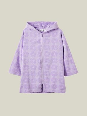 Cotton On Kids Purple Zip Thru Hooded Towel