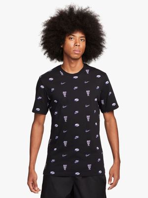 Mens Nike Sportswear Max90 All Over Print Black Tee