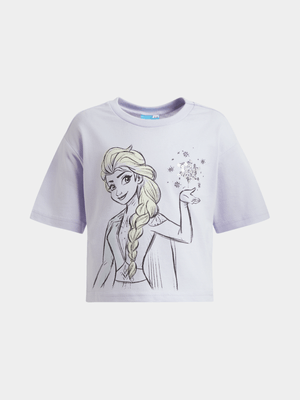 Jet Younger Girls Light Blue Frozen Boxy T-Shirt