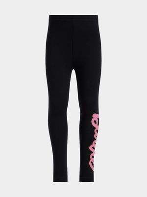 Jet Younger Girls Black Barbie Leggings