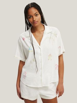 Women's Cotton On White Body Woven Sleep Set