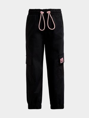 Jet Younger Girls Black Cargo Pants