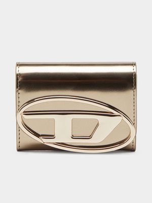 Women's Diesel Brown 1Dr Card Holder Bi-Fold Zip Wallet