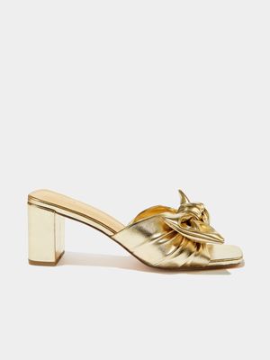 Women's Cotton On Gold Eden Statement Mule Block Heels