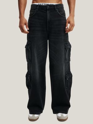 Men's Cotton On Black Super Baggy Jeans