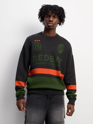 Redbat Athletics Men's Charcoal/Green Knit Sweat