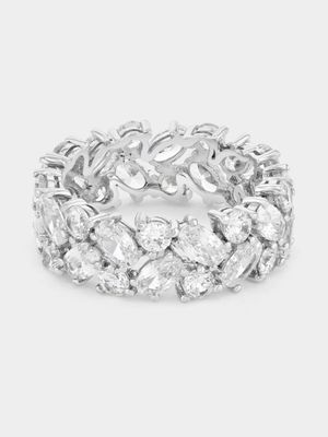 Cheté Sterling Silver Cubic Zirconia Fancy Cut Eternity Ring