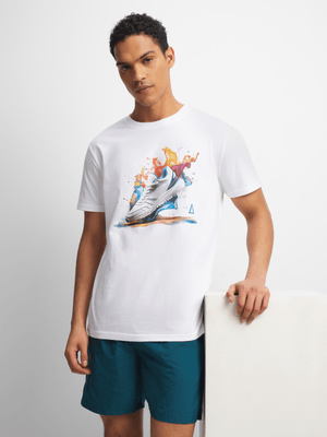 Mens APX Digital Sneaker Graphic White Tee