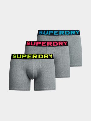 Men's Superdry Grey Triple Pack Boxers