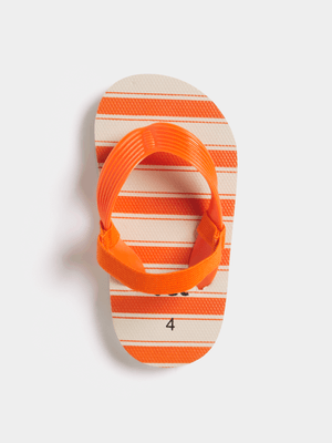 Jet Younger Boys Orange Stripe Flip Flops