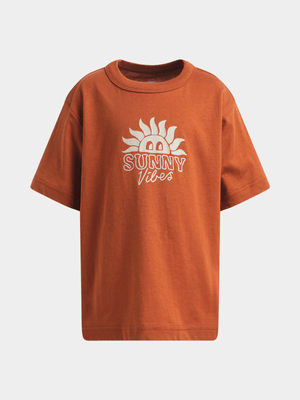 Cotton On Kids Boy Orange Jonny Short Sleeve Print T-shirt