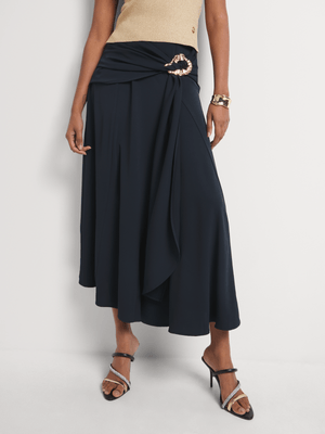 Luella Asymmetrical Buckle Detail Skirt